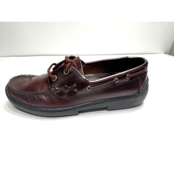 Bass Karina Women's Lace Up Brown Vintage Leather Loafer Moc Toe Boat Shoe, 6M - Picture 7 of 8